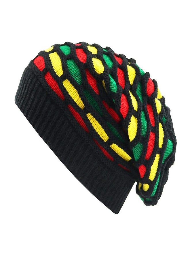 Bandelt Rasta Jamaica Beanie Reggae Hat Multi-Colour Slouchy Baggie Beanie Skullies Gorro Rasta Cap for Mens Womens - Image 1